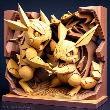 3D model Battling the Bully Double Battle Pikachu Waruvile VS P (STL)